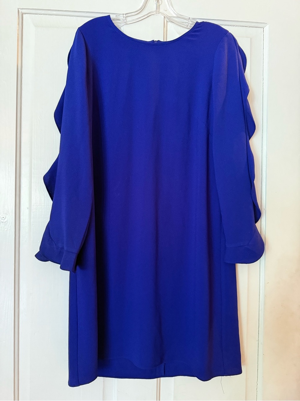 London Times Cobalt Blue Long Sleeve Shift Dress